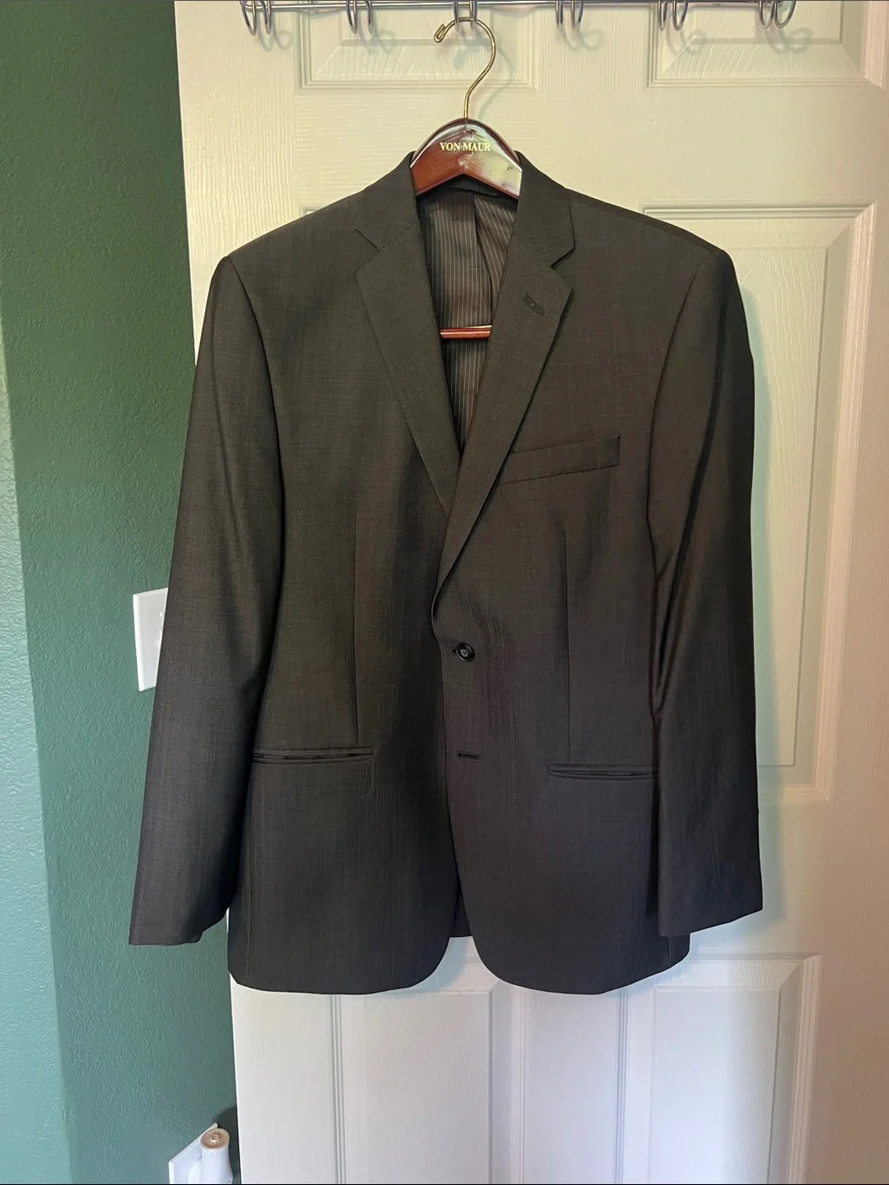 Calvin Klein Men's Dark Charcoal Two-Button Sport Coat